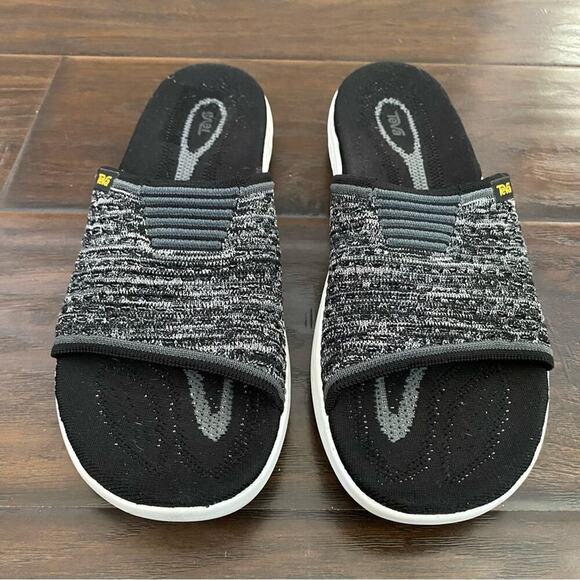 Teva Women’s Gray Black White Slide Sandal Size 10 Fits 9 Better - Picture 1 of 7